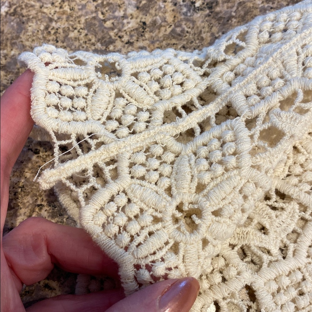 Coldwater Creek Short Sleeve Cream or Off White Open Knit Sweater Top XS/S - Picture 11 of 16